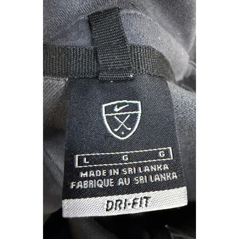 Nike Golf Dri-FIT Mens Large Quarter Zip‎ Pullover Black Grey Colorblock Sweater